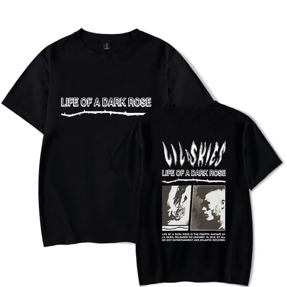 Lil Skies Life of a Dark Rose Tee Merch pop graphics print Crewneck Unisex Trend Casual Short Sleeve Top