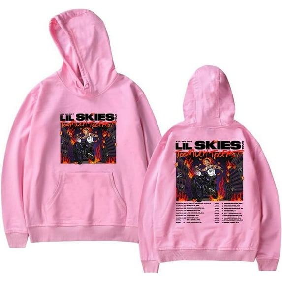 Lil Skies Too Much Too Fast Tour 2025 Merch Hoodie Pockets Drawstring Unisex Hooded Sweatshirt Fashion Clothing