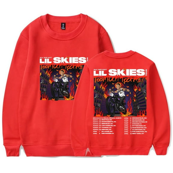 Lil Skies Too Much Too Fast Tour 2025 Merch Sweatshirt Women Men Casual Crewneck Long Sleeve Pullover Clothes
