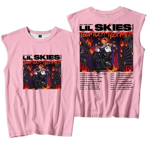 Lil Skies Too Much Too Fast Tour 2025 Merch Tank Tops Sleeveless Sport Vest Women Men Outdoor Sportwear