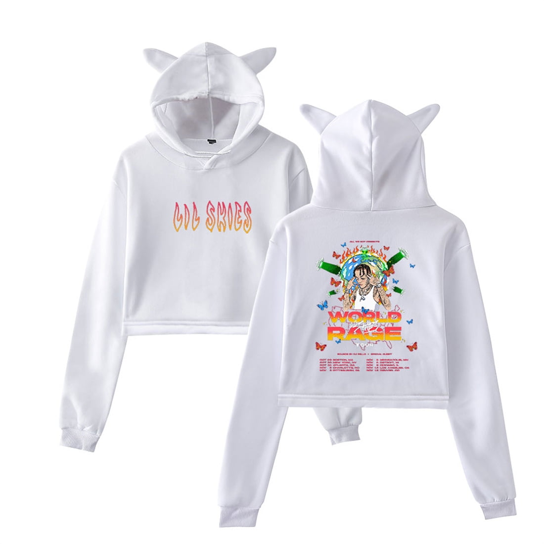 Lil Skies World Rage Tour Cat Ear Hoodie Casual Bear Ear