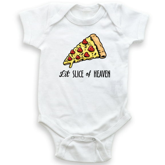 Lil Slice Of Heaven - Pizza Lover - Baby Bodysuit - Unisex Clothing - Baby Boy - Baby Girl - Cute Pizza Heart