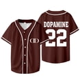 thumbnail image 1 of Lil Tecca Dopamine Baseball Jersey Women Men Fashion V-neck Short Sleeve T-Shirts, 1 of 6