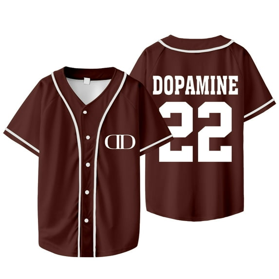 Lil Tecca Dopamine Baseball Jersey Women Men Fashion V-neck Short Sleeve T-Shirts