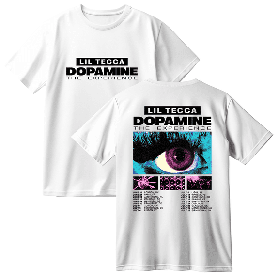 Lil Tecca Dopamine The Experience Tour Cotton T-shirt Unisex Short Sleeve Crewneck Casual Streetwear Tee