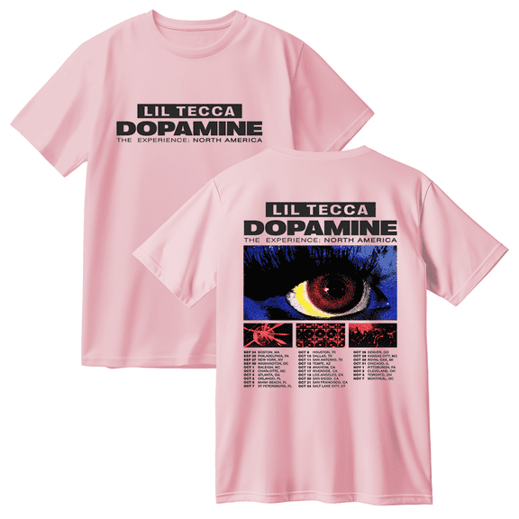 Lil Tecca The Dopamine Experience North America Tour Cotton T-shirt Women Men Short Sleeve Crewneck Fashion Tee