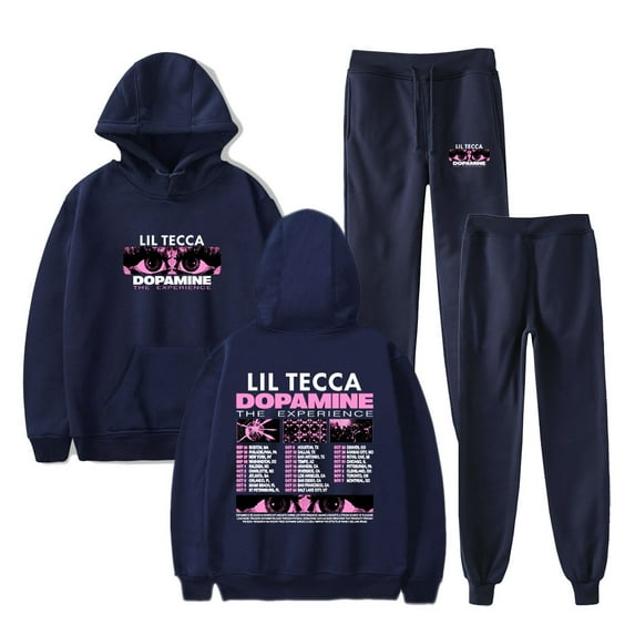 Lil Tecca The Dopamine Experience Tour Hoodies Jogger Pants Cosplay Women Men Streetwear Set