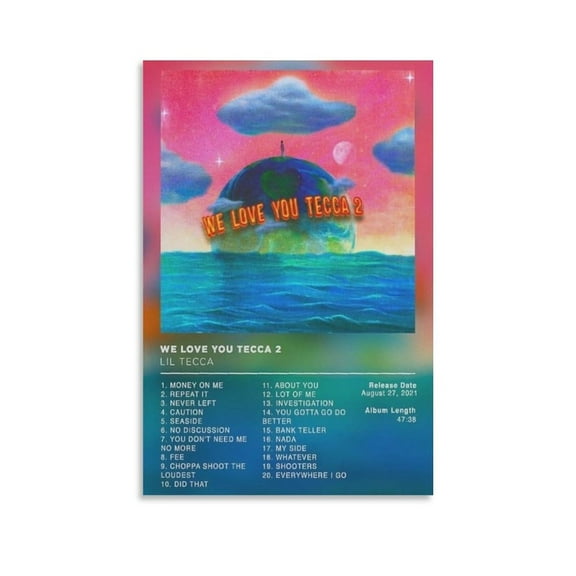 Lil Tecca We Love You Tecca  Canvas Poster Wall Decorative Art Painting Living Room Bedroom Decoration Gift