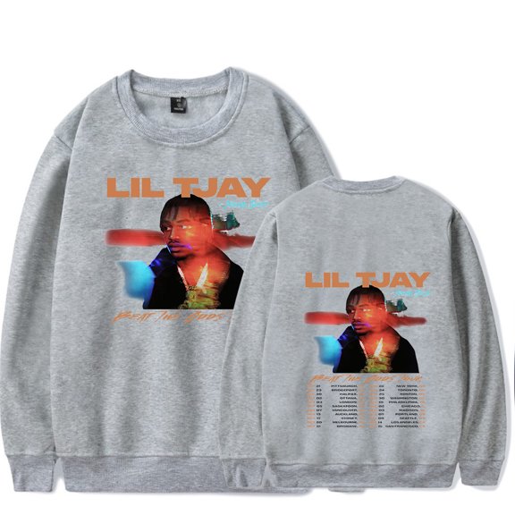 Lil Tjay Beat The Odds Tour 2023 Crew Neck Sweatshirt Merch Rapper Popular Graphic Print Unisex Fashion Casual Street Sweatshirt