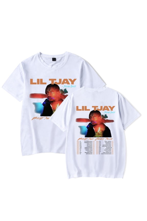 Lil Tjay Beat The Odds Tour 2023 Merch Rapper pop graphics print Crewneck Unisex Trend Casual Short Sleeve TShirt Top