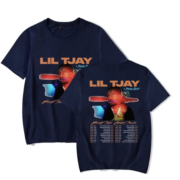 Lil Tjay Beat The Odds Tour 2023 Merch Rapper pop graphics print Crewneck Unisex Trend Casual Short Sleeve TShirt Top