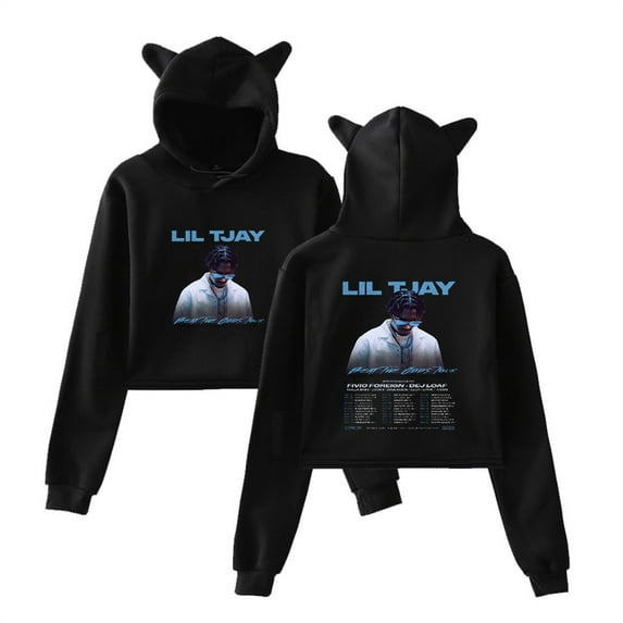 Lil Tjay Beat The Odds Tour Cat Ear Hoodie Unique Bear Ear Sweatshirt Casual Top