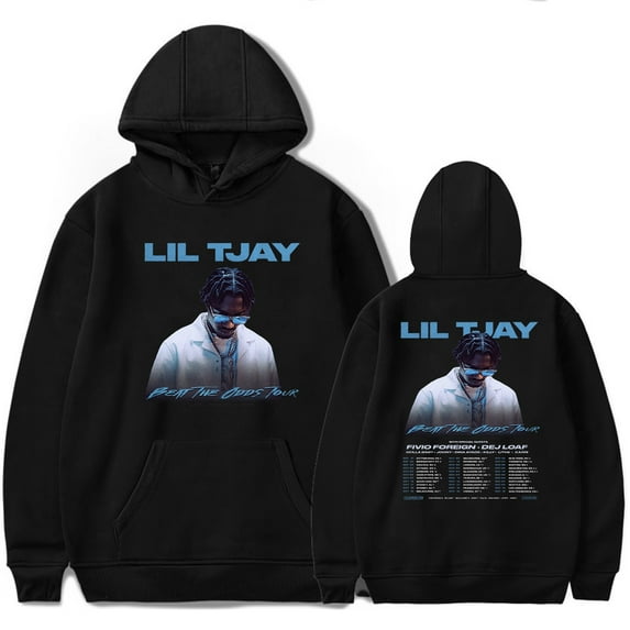 Lil Tjay Beat The Odds world Tour 2023 Hoodies Merch Rapper pop graphics print Unisex Trendy Casual Streetwear Sweatshirt
