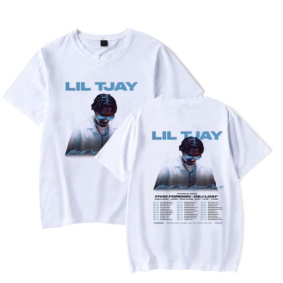 Lil Tjay Beat The Odds world tour 2023 Merch Rapper pop graphics print Crewneck Unisex Trend Casual Short Sleeve TShirt Top