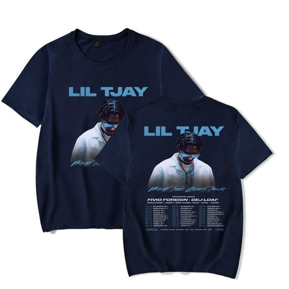 Lil Tjay Beat The Odds world tour 2023 Merch Rapper pop graphics print Crewneck Unisex Trend Casual Short Sleeve TShirt Top