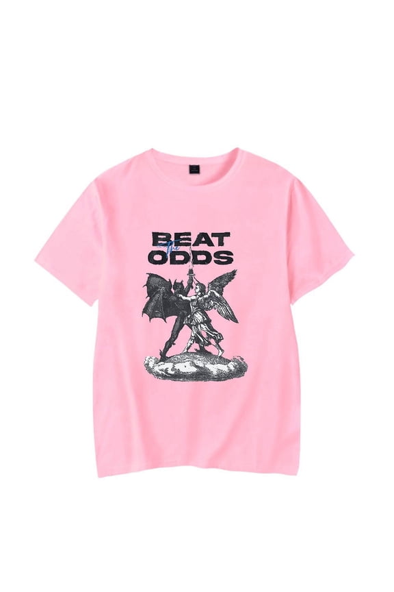 Lil Tjay Merch ANGELS VS. DEMONS pop graphics print 2023 Rapper Crewneck Unisex Trend Casual Short Sleeve TShirt Top