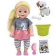 thumbnail image 1 of Lil Tots: 14" Talking Pet Grooming Playset - Doll, Pink-Grey-Green-Unicorn, Says 6 Phrases, Puppy W/ Care Accessories, New Adventures, Kids Ages 3+, 1 of 7