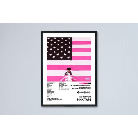 Lil Uzi Vert Pink Tape Album Poster, Album Cover Poster, Wall Decor, Music Poster, Music Fan Art