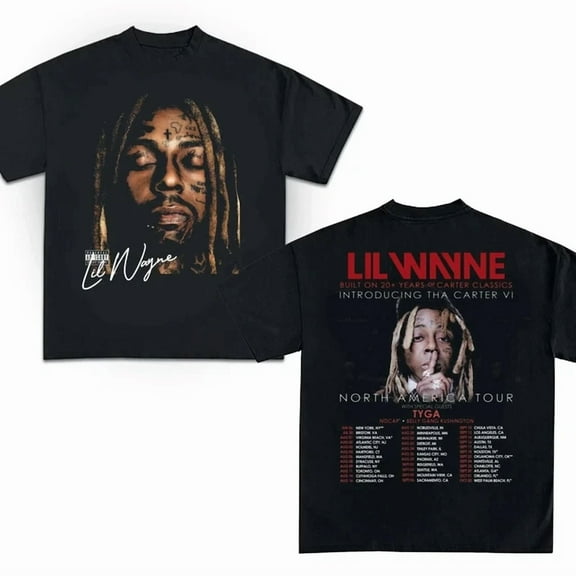 Lil WAYNE Tour 2025 North America Tour T-Shirt ,Black Color,Size XL