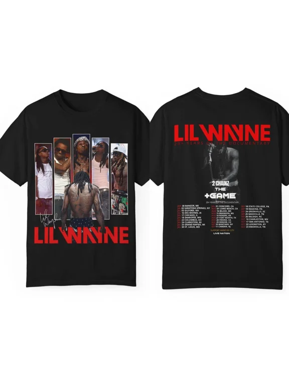 Lil Wayne 2026 Tour Graphic Concert Unisex T-Shirt,Black Color,Size L