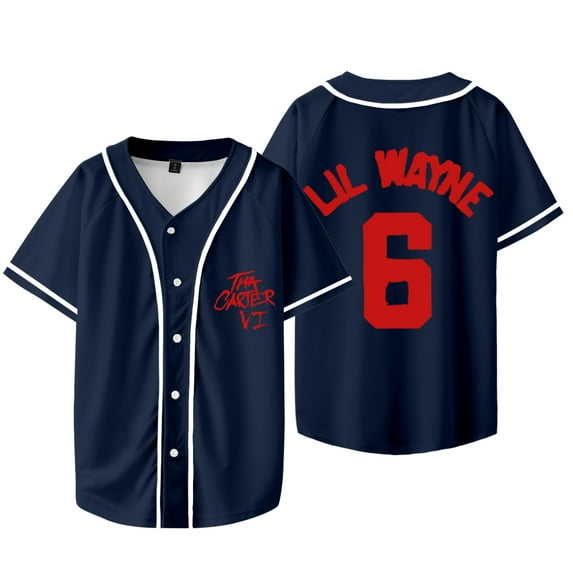 Lil Wayne 6 Logo Baseball Jacket Tee Tha Carter VI Tour Merch Women Men V-neck Short Sleeve T-shirts