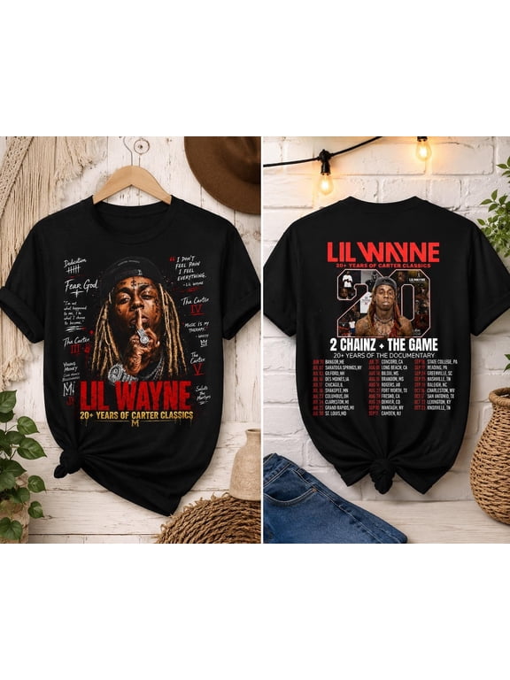 Lil Wayne Concert Shirt 2026, Unisex Graphic T-Shirt,Black Color,Size L