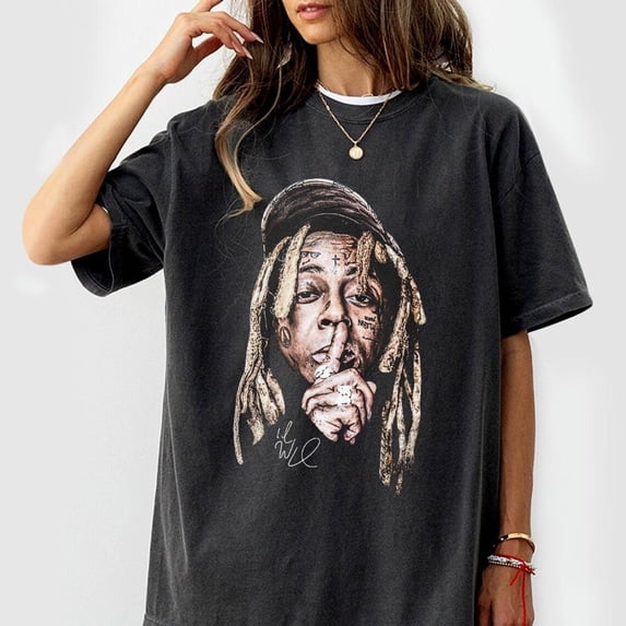 Lil Wayne Face Rap Tour Vintage T-Shirt, Vintage Rap Graphic Tee,Black Color,Size 2XL