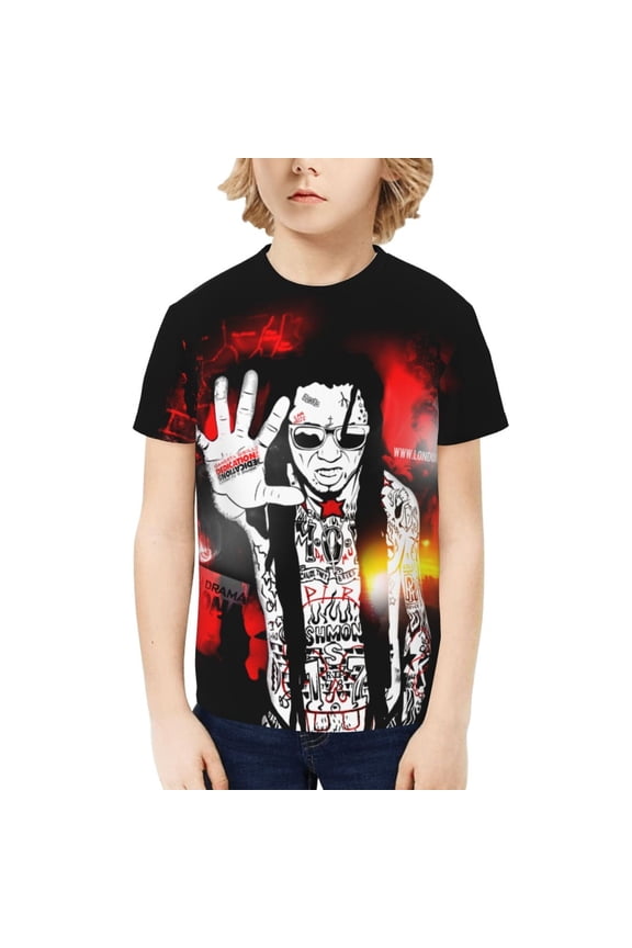 Lil Wayne Kids T-Shirt 3d Printed Graphic T-Shirts Boys And Girls Short Sleeve Shirts For Youth Kids Large