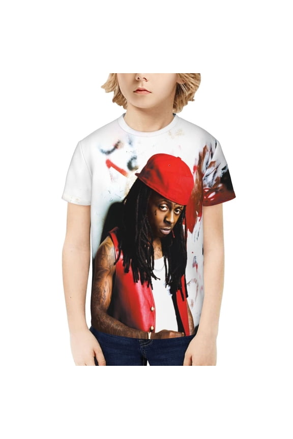 Lil Wayne Kids T-Shirt 3d Printed Graphic T-Shirts Boys And Girls Short Sleeve Shirts For Youth Kids Medium