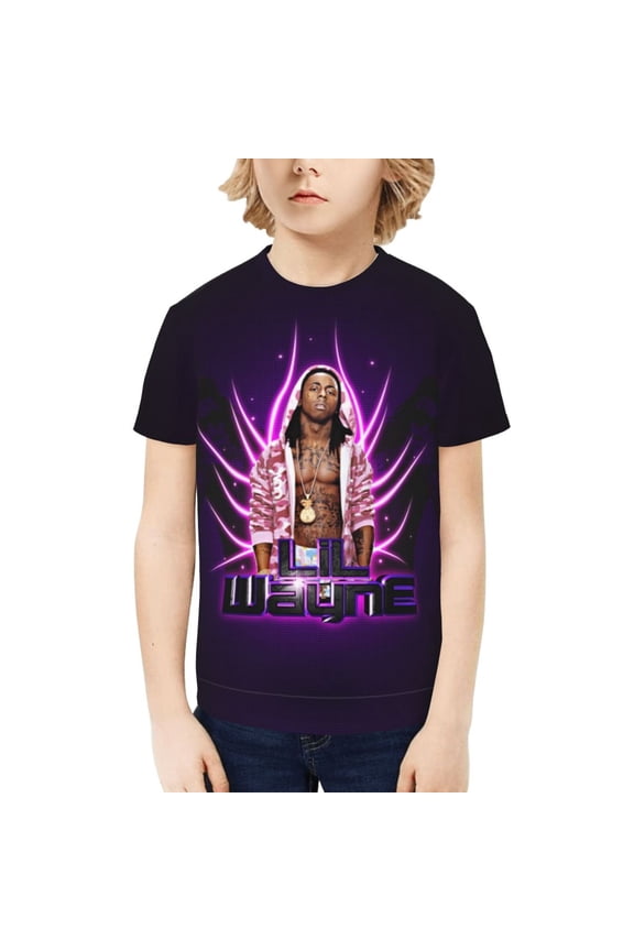 Lil Wayne Kids T-Shirt 3d Printed Graphic T-Shirts Boys And Girls Short Sleeve Shirts For Youth Kids Small