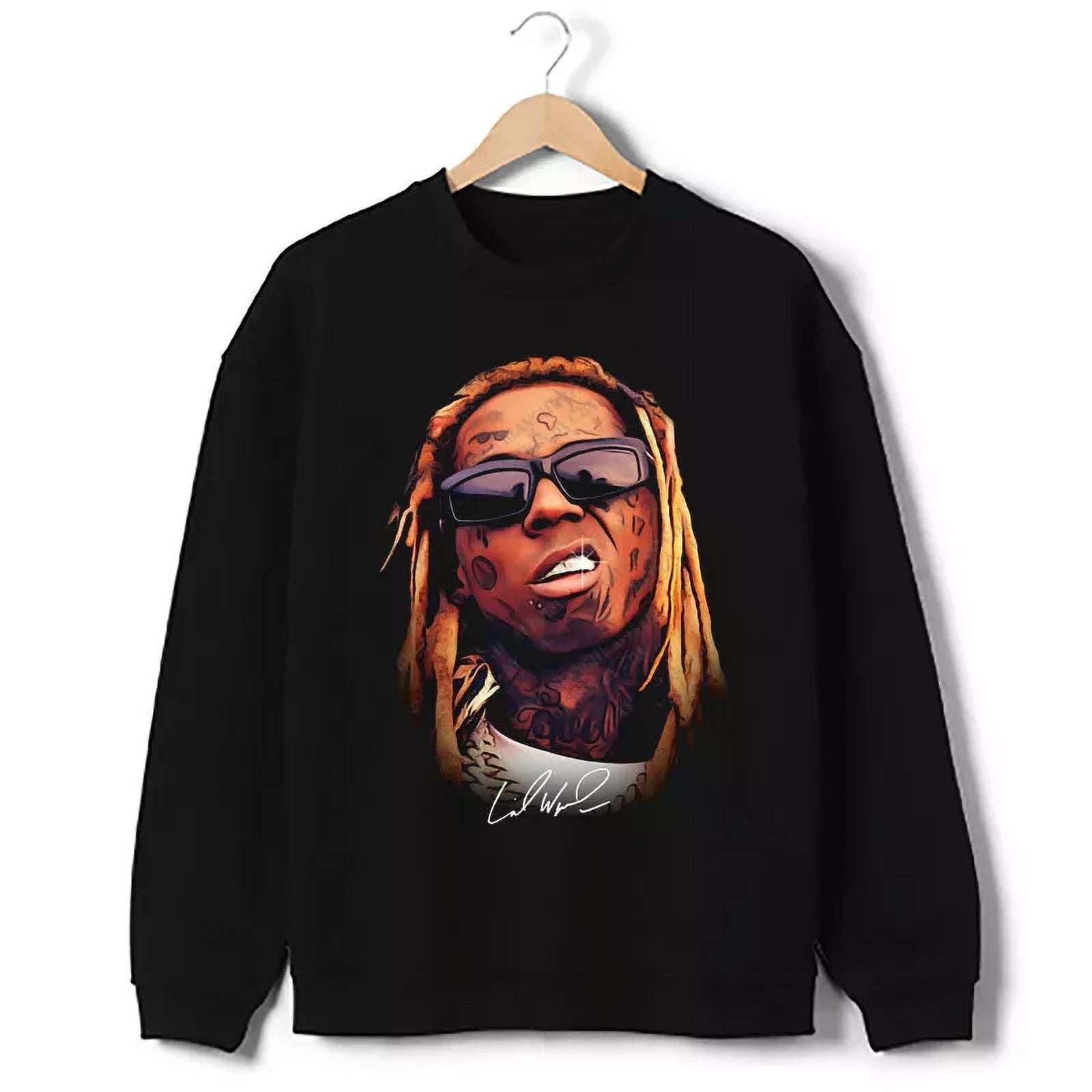 Lil Wayne Sweatshirt Weezy F Baby Dwayne Carter Tha Carter Lil Tunechi Graphic sweatshirts beautiful Soft and comfortable material. Walmart