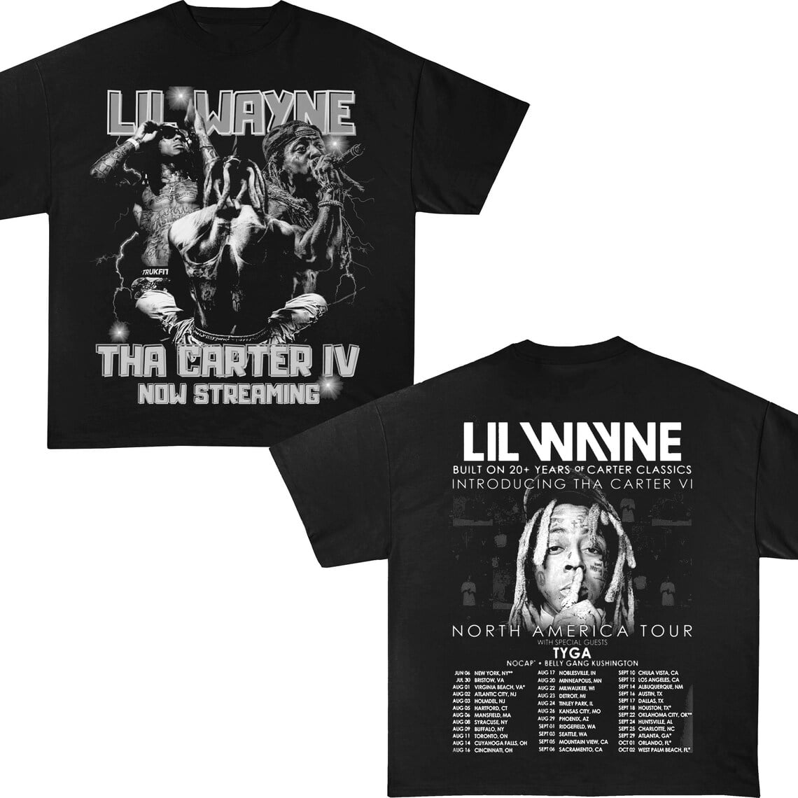 Lil Wayne Tha Carter VI B&W Tour shirt, Lil WAYNE Tour 2025 North ...