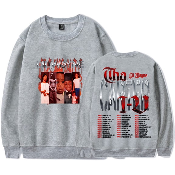 Lil Tha Carter VI Tour 2025 Merch Long Sleeve Tee Women Men HipHop Crewneck Sweatshirts