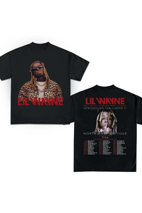 Lil Wayne Tha Carter VI Tour shirt, Lil WAYNE Tour 2025 North America Tour, Lil Wayne shirt T-Shirt,Black Color,Size M