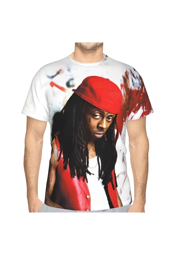 Lil Wayne Unisex 3d Pattern Printed Short Sleeve T-Shirts Casual Graphics Tees Large