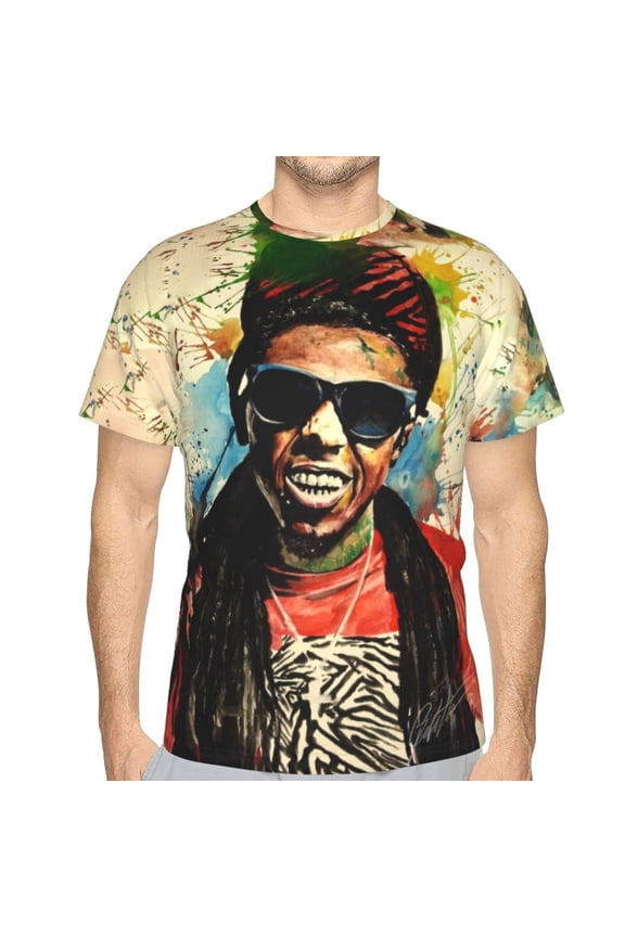 Lil Wayne Unisex 3d Pattern Printed Short Sleeve T-Shirts Casual Graphics Tees Small