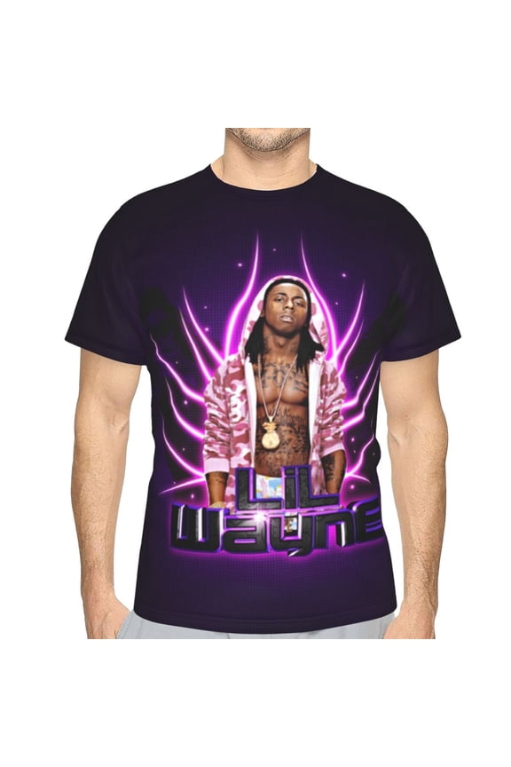 Lil Wayne Unisex 3d Pattern Printed Short Sleeve T-Shirts Casual Graphics Tees Small