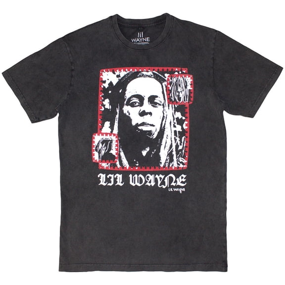 Lil Wayne Unisex Stone Wash T-Shirt Mono Photo (Charcoal Grey)