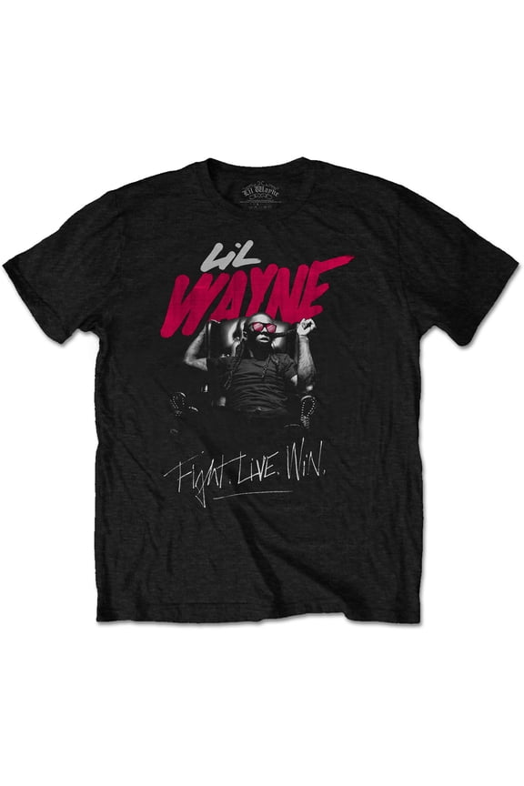 Lil Wayne Unisex T-Shirt Fight, Live, Win (Medium)