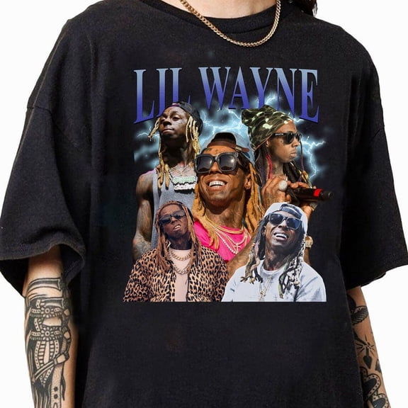 Lil Wayne Vintage T-Shirt,Hiphop RnB Rapper Homage Graphic Unisex Long Sleeve, Bootleg Retro 90's Fans