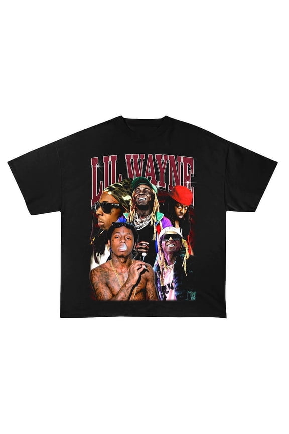 Lil Wayne Vintage Unisex Shirt, Rapper Homage tee, 90s retro design graphic T-Shirt, Lil Wayne Jumbo T Shirt,Black Color,Size 3XL