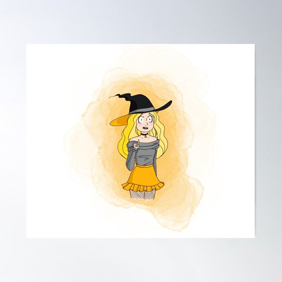 Lil Witchy Girl Poster Wall Art, Modern Wall Decor For Living Room Bedroom, 8x12 UNFRAMED