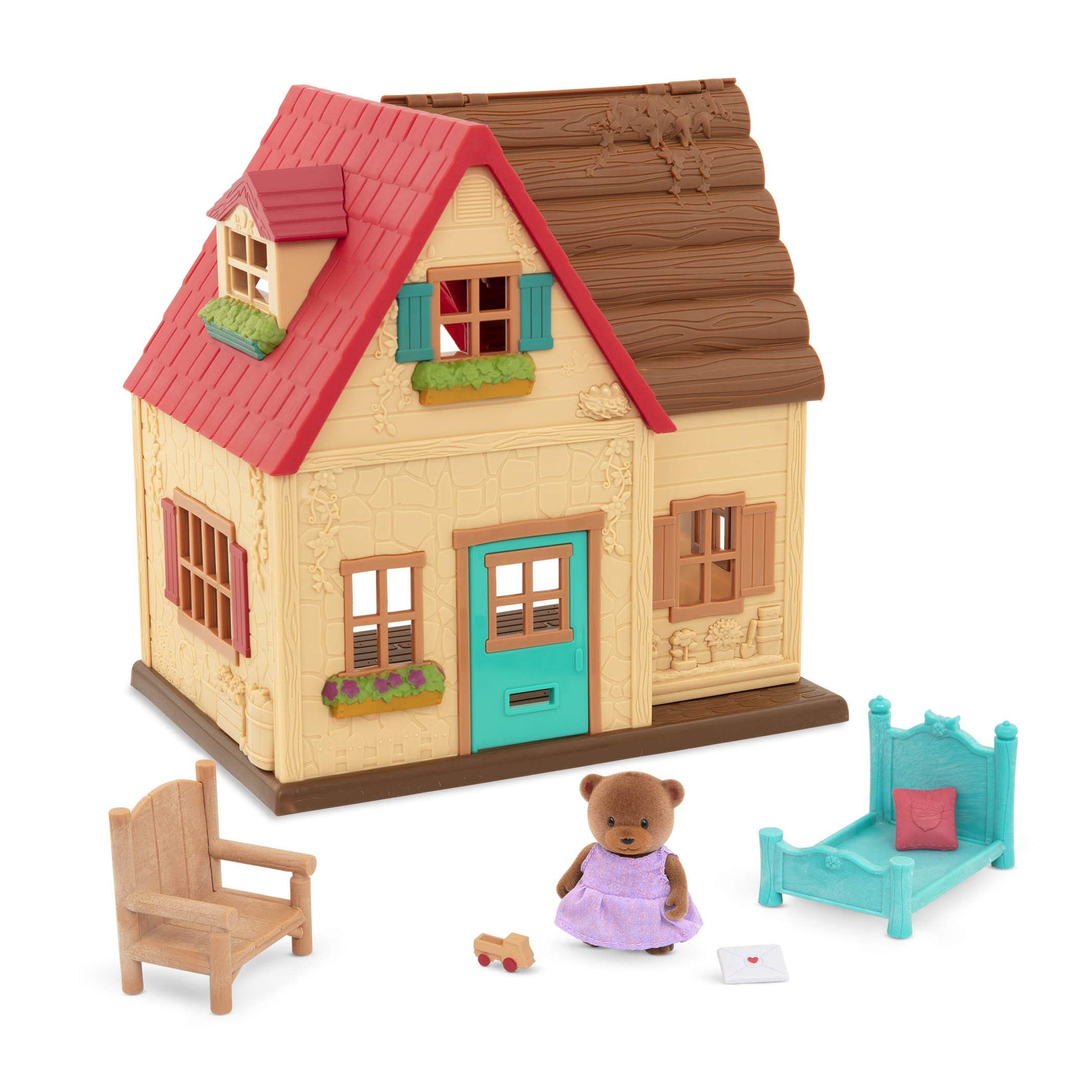Lil Woodzeez Sunny Acres Country House Dollhouse Playset with