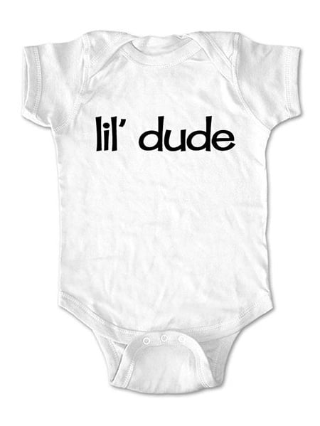 Lil' dude  - wallsparks cute & funny Brand - baby one piece bodysuit - Great baby shower gift!