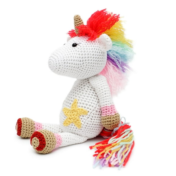 Lil's Fluffy Unicorn Handmade Amigurumi Stuffed Toy Knit Crochet Doll VAC