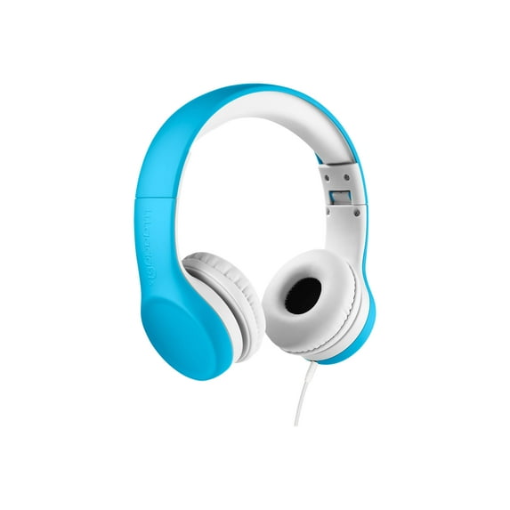 LilGadgets Connect+ Kids Headphones Wired with Microphone, Volume Limiting for Safe Listening, Adjustable Headband, Cushioned Earpads for Comfort, Toddler Headphones, Blue