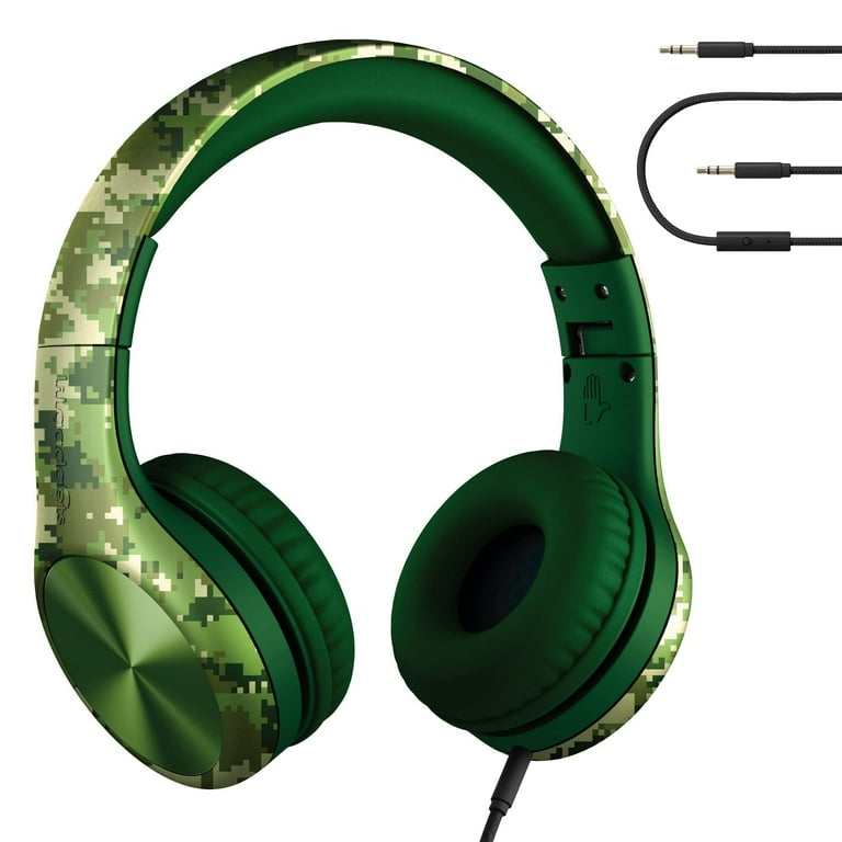 LilGadgets Connect Pro Wired Kids Headphones Foldable Over Ear Headset with Mic Perfect for School Digital Camo Walmart