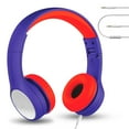 thumbnail image 1 of LilGadgets Connect+ Style Wired Kids Headphones with SharePort® Technology Foldable over-Ear with Built-in Microphone Blue/Red, 1 of 8