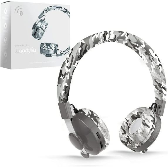 LilGadgets Untangled Pro Wireless Kids Headphones, on-Ear Bluetooth Toddler Headset with Built-in Microphone
