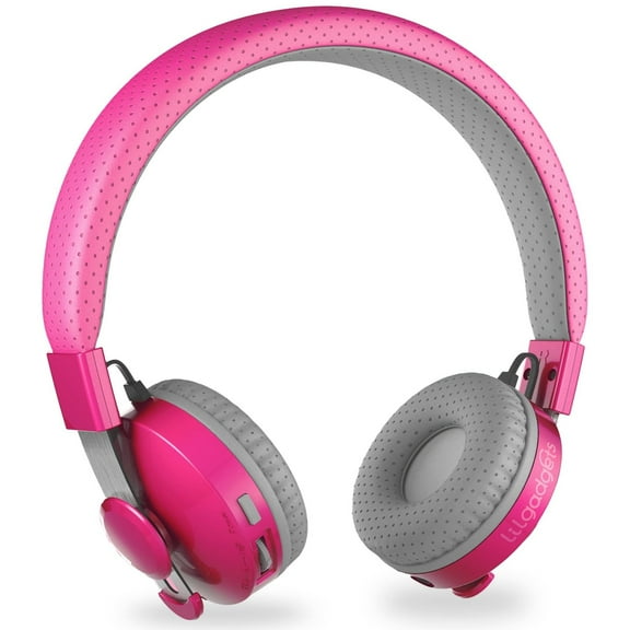 LilGadgets Untangled Pro Wireless Kids Headphones, On-Ear Bluetooth Toddler Headset with Built-In Microphone, Hassle-Free Design, No More Tangled Wires, Perfect for Children in School, Pink